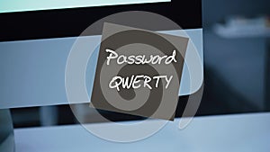 Simple, easy password. Qwerty.Computer security. Account hacking