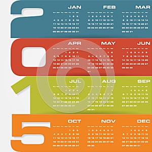 Simple editable vector calendar 2015