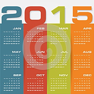 Simple editable vector calendar 2015