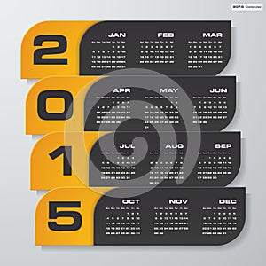 Simple editable vector calendar 2015