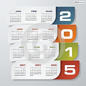 Semplice modificabile vettore calendario 2015 