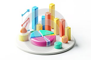 Data Visualization: Simple Pie Chart & Bar Graph Icon - Perfect for Reports, Presentations, and Dashboards. Clean,