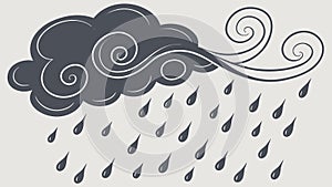 Heavy Rain Cloud, Atmospheric Weather Element, vector design Generative AI