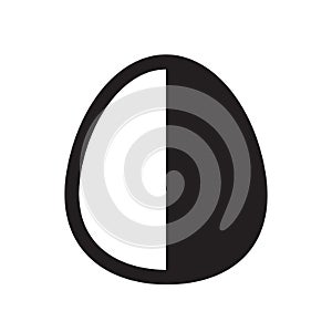 Simple egg icon, vector illsutration design,  black and white color photo