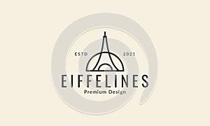 simple eiffel line logo symbol icon vector graphic design illustration