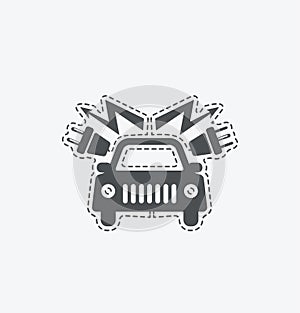 Simple electric car icon on white background. Simple electric car icon. eps8.