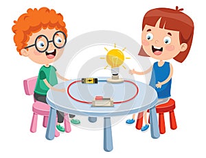 Simple Electric Circuit Experiment For Children Education