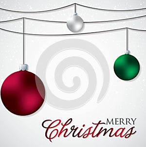 Simple, elegant bauble Christmas card