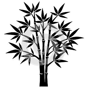 Bamboo Tree Silhouette Vector Illustration