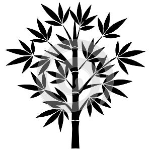 Bamboo Tree Silhouette Vector Illustration