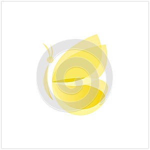 Simple and elegant butter fly yellow color