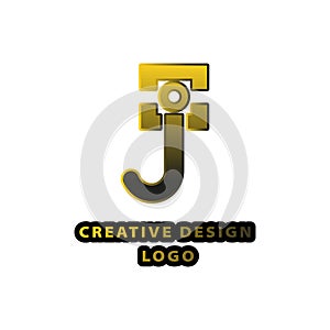 Simple Elegant Golden Company Logo Creative Design Vector