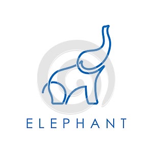 Simple elegant monoline elephant logo design