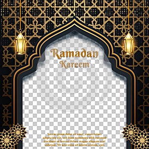 Simple elegant ramadan themes for social media post template