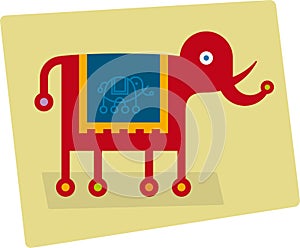 Simple elephant icon in flat style. Geometric form.