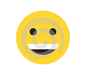 Simple emotion face and yellow cartoon emoji.