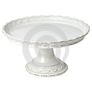 Empty cake stand isolated on white background