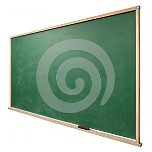 Empty green chalkboard isolated on white background photo