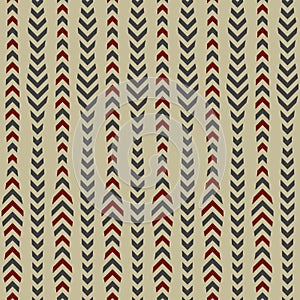 Simple Ethnic Gray Brown Maroon Arrow Vertical Line Seamless Pattern Design | Arr Series photo