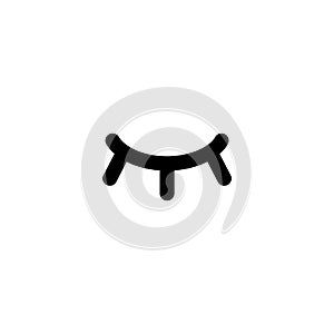 Simple eyelash icon isolated on white background.