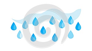 Simple Falling Raindrops Pattern Vector Illustration, vector design Generative AI