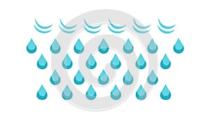 Simple Falling Raindrops Seamless Pattern Design, vector design Generative AI