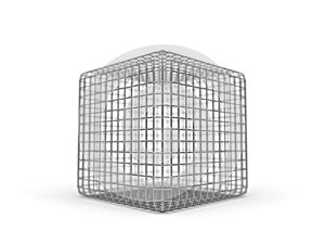 Simple faraday cage design made of iron. 3d illustration