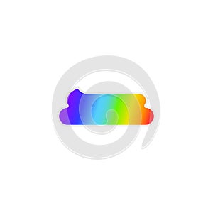 Simple feces icon. Rainbow colored poop simbol. Fecals sign.