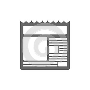 Simple feed news icon, newspaper symbol, magazine newsletter vector