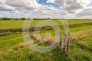 Simple fence on the slope of a Dutch dike