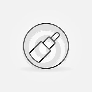 Simple Fiber optic cable in circle vector outline icon