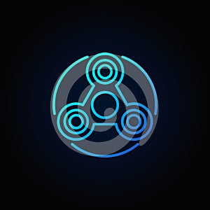 Simple fidget spinner blue icon