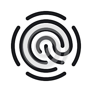Simple fingerprint icon isolated on white background