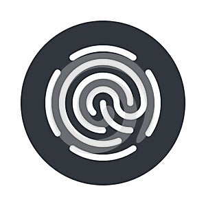 Simple fingerprint icon on white background. Easy editable vector illustration