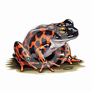 Simple Fire-bellied Toad Clip Art With White Margins
