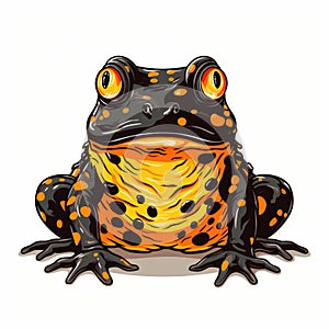 Simple Fire-bellied Toad Clip Art With White Margins