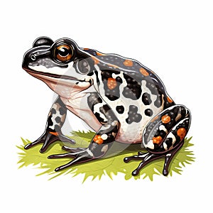 Simple Fire-bellied Toad Clip Art With White Margins