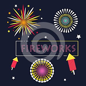 Simple Fireworks graphic resource vector illustration