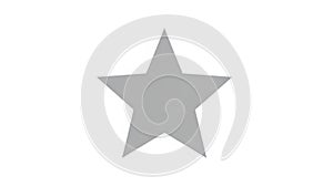 A simple five pointed gray star centered on a plain white background