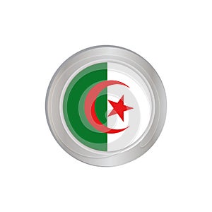 The simple flag of Algeria is isolated in official colors green and white, map pin, as the original