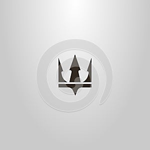 Simple flat art vector sign of crown or trident Poseidon