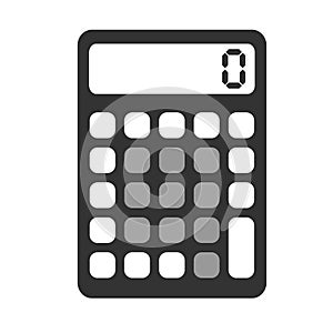 Simple flat black and white pocket calculator icon