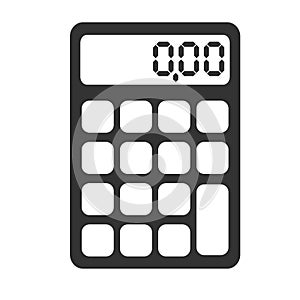 Simple flat black and white pocket calculator icon