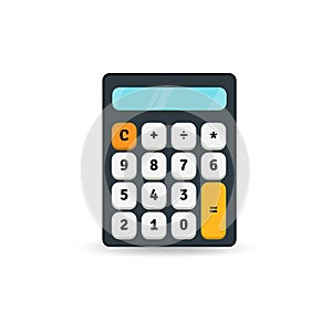 Simple flat calculator icon isolated on white background. Design element.