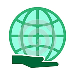 Flat color globe icon