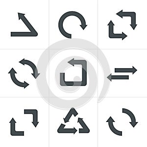 Simple, flat design recycle symbols.