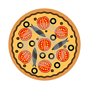 Simple pizza delicius icon