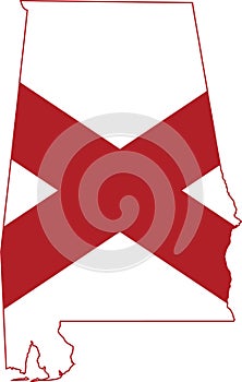 Flag map of Alabama, USA