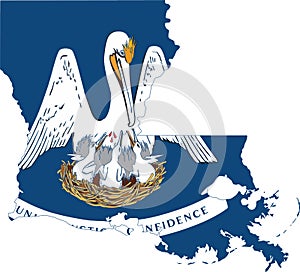 Flag map of Louisiana, USA