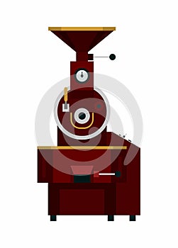 Coffee roasting machine. Simple flat illustration.